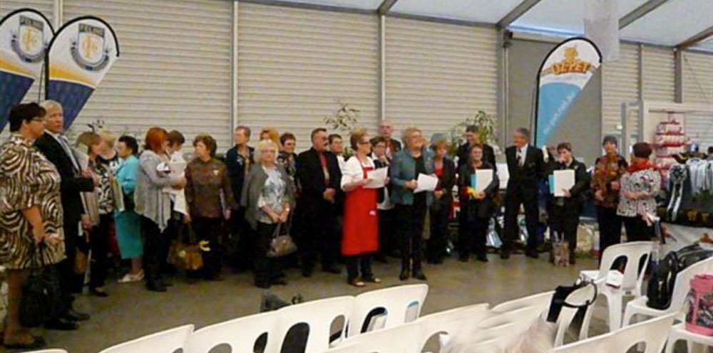 Line up of judges at start of show.